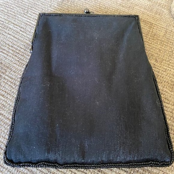 Vintage * HANSON & HILLARD * Black & Blue BEADED Evening PURSE (shoulder chain) - Picture 3 of 6